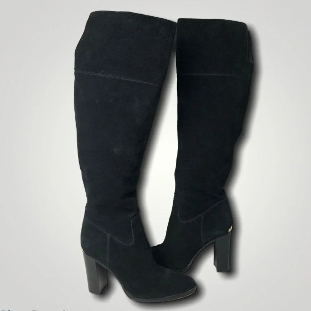 Michael Kors Regina Knee High Black Tall Heeled Boots 8.5